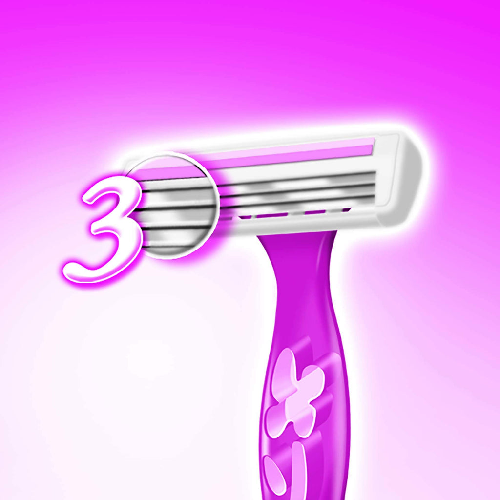 BIC Soleil Simply Smooth Women's Disposable Razors, 3 Blades With Moisture Strip For a Silky Smooth Shave, 10 Piece Razor Set