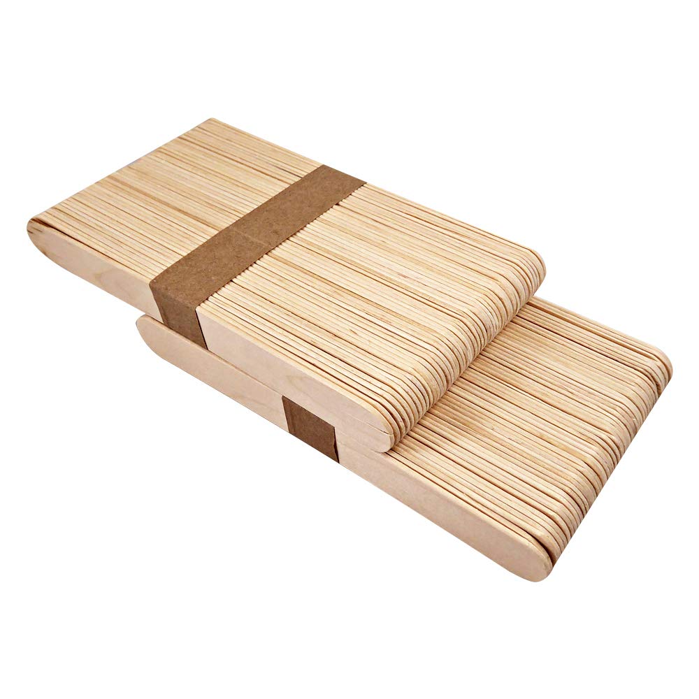 Waxness Wooden Waxing Spatulas 100 Pcs – Rounded Applicator Sticks, for Body & Precision Waxing, Disposable Birchwood – Professional Use