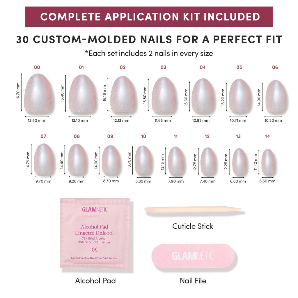 Glamnetic Glazed Nude Press On Nails - Extra Short Oval Fake Nails | 30pc