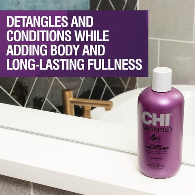 CHI Magnified Volume Conditioner - Boosts Volume, Strengthens & Hydrates Hair | Sulfate-Free, 12 Oz
