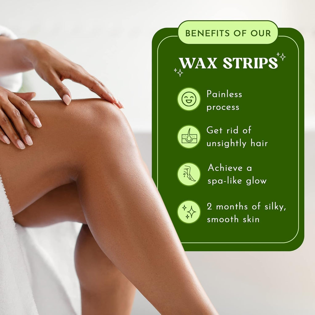 MOOM Wax Strips for Hair Removal - 48 Reusable Strips for Body & Facial
