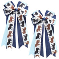 Umibow 2 Pcs Equestrian Hair Bow Clips Horse Pattern Hairpin Equestrian Show Bowknot Hair Barrettes Equestrian Hair Accessories for Horseback Riding Competitions(Light Blue, Deep Blue)