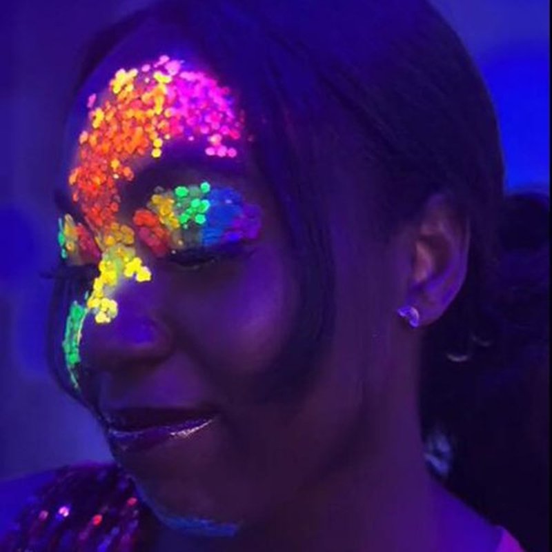 12 Color Glow in the Dark Glitter Gel - UV Black Light Reactive for Face, Body, Hair, Eyeshadow, No Glue Needed - Perfect for UV Parties, Festival & Rave Makeup-Glitter for Cosmetic Purposes