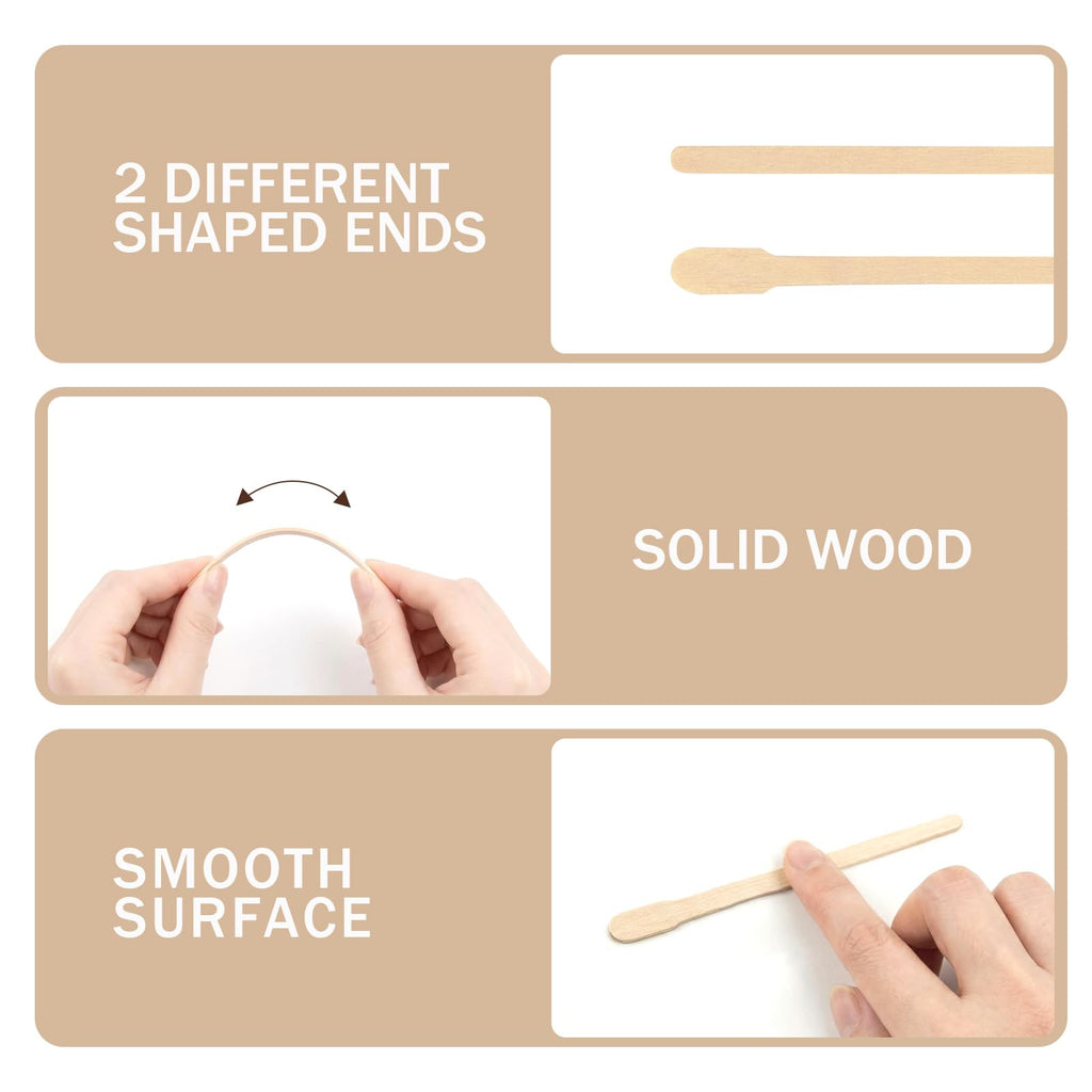 GOLD HONEY 800Pcs Wooden Eyebrow Wax Sticks for Hair Removal in Boxed, Wood Small Wax Sticks, Small Waxing Spatulas for Eyebrow, Lip, Face, Nose - Spa and Home Usage