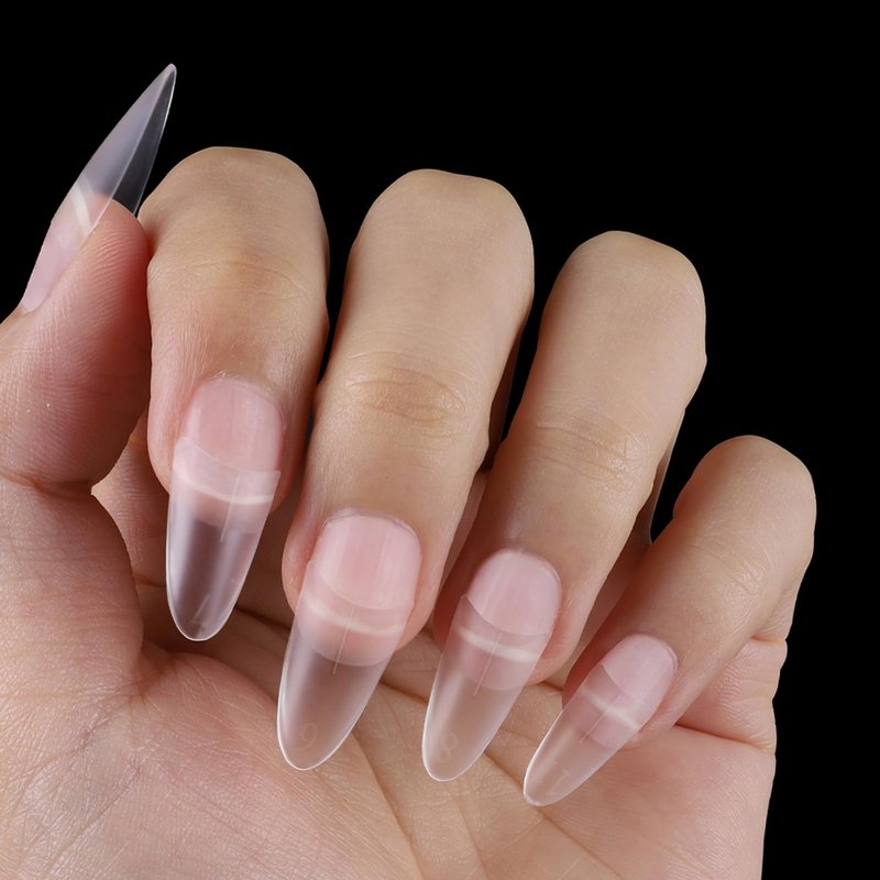 Wellquinn Short Almond Nail Tips Half Cover Almond Nail Tips for Acrylic Nails Clear Press on Soft Gel False Nails for Poly Nail Extension Nail Art Salon and Home DIY 320Pcs 12 Sizes