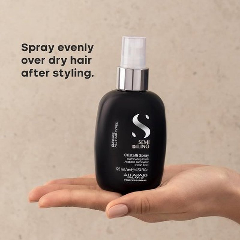 ALFAPARF MILANO Semi Di Lino Sublime Cristalli Smoothing Spray - Lightweight Hair Oil Serum for Gloss & Shine (4.23 fl oz)