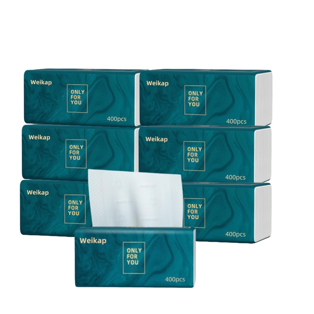 Facial Tissues, 4-Ply, 400 Sheets Per Box For Home Office Camp Native Wood Pulp Fiber Material, NOT In Box (6 Packs 2400 Sheets)
