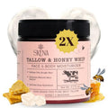 Grass-Fed Beef Tallow Moisturizer with Honey & Beeswax – Whipped Tallow Face Cream for Deep Hydration – Natural Face & Body Balm for Dry, Sensitive Skin – 4.2 oz for Men & Women