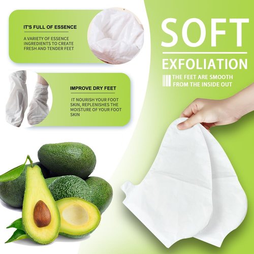 Dr.Pedi Foot Mask for Cracked Feet Repairing Foot Moisturizing Masks For Dry Feet Hydrating Foot Care Treatment with Avocado Oil 5 Pairs