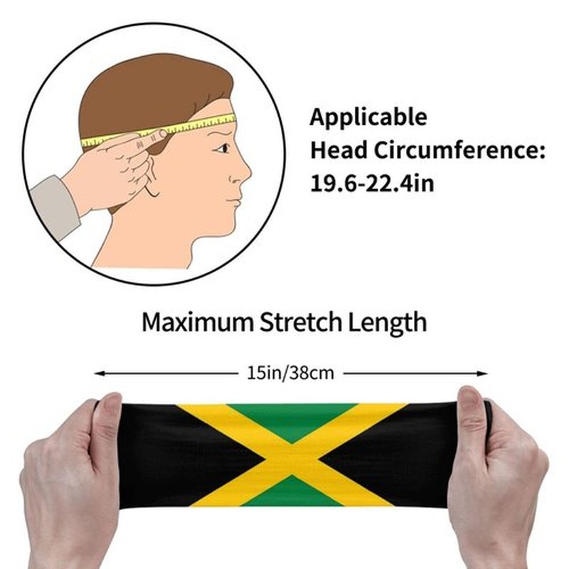 Jamaica Flag Jamaican Sports Headband,Breathable Sport Yoga Workout Turban Sweatbands for Women Men Hair Accessories