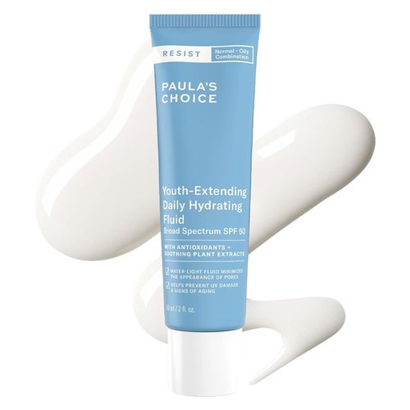 Paula's Choice RESIST Daily Hydrating Fluid - SPF 50 Face Moisturizer for Oily Skin | Chamomile & Vitamin E, Fragrance-Free, TSA Friendly