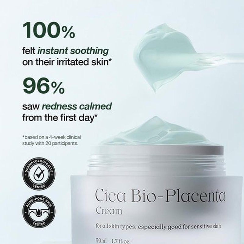Natural Derma Project NDP Cica Cream - Lightweight Gel Face Moisturizer for Sunburn Relief | 1.7 Fl Oz (50ml)