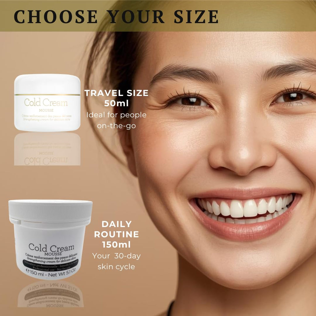 Gernetic Cold Cream Mousse, Strengthening Daily Face Moisturizer for Delicate Sensitive Skin, Lightweight Texture, 50ml/ 1.7 oz