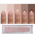 French Tip Press On Nails, OPkssnails 150pcs French Press ON Nails Extra Short Almond, Pre-lasting Soft Gel Nails, Soak Off Acrylic False Nails for Nail Art DIY Extension 15 Size