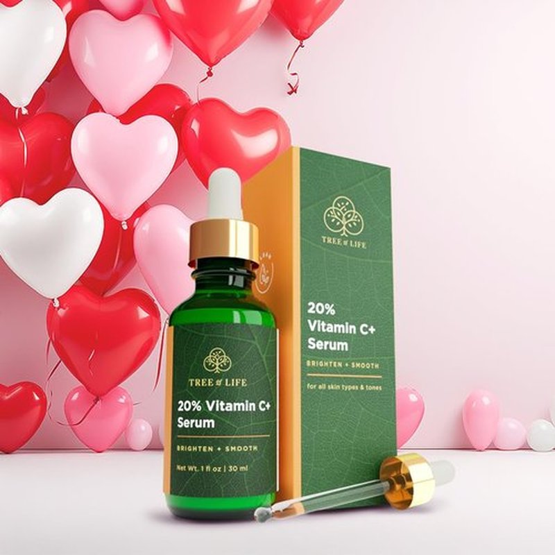 Tree of Life Beauty Hydrating Facial Serum - 20% Vitamin C+ & Vitamin E - Brightening for Dry/Sensitive Skin - 1 Fl Oz