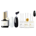 modelones Iridescent Silver Mix Glitter Gel Top Coat & 3 Pcs No Wipe Gel Top and Base Coat