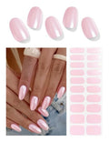 Semi Cured Gel Nail Strips, Glazed Donut, Pink 20pcs Adhesive UV Sticker, Wraps for Home Manicure DIY