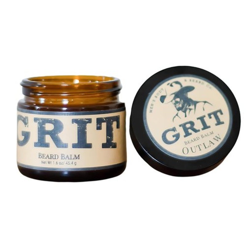 GRIT Beard Balm Outlaw - All-Natural Leave-In Conditioner Wax | Styles, Strengthens & Softens Beards (1.6 oz)