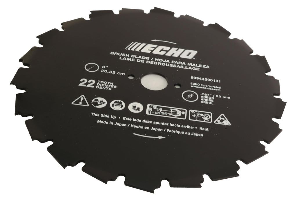 99944200131 Echo 8" Steel Brushcutter Blade 20 mm Bore 22 Tooth Fits SRM-210 SRM-225 SRM-230 SRM-260 SRM-265 SRM-280 SRM-311 SRM-340 SRM-400 SRM-410 Trimmers