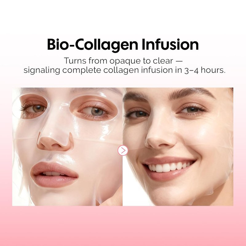ZealSea Bio Collagen Face Mask - Overnight Hydrogel Sheet for Deep Hydration & Pore Care | 4 Pack
