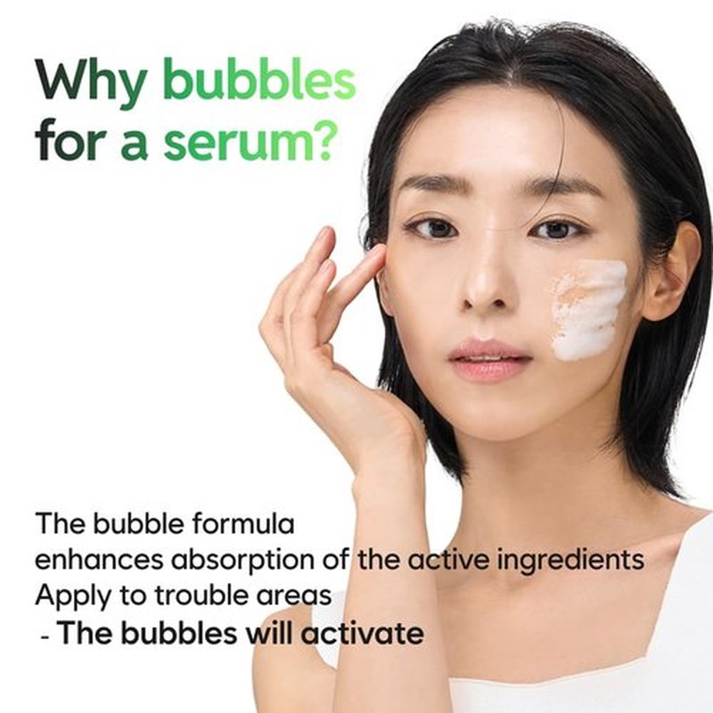 Saekdong Seoul Hypochlorous Acid Tea Tree Cica Bubble Serum – Advanced Bubble Trouble Care for Sensitive & Acne-Prone Skin, Oil Control & Skin Barrier Support, 1.01 fl oz, 30ml