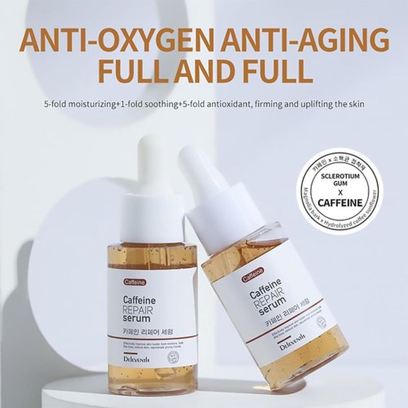 DEleventh Caffeine Repair Face Serum - Anti-Aging Formula with Natural Extracts | 37ml for Hydration & Puffiness Relief