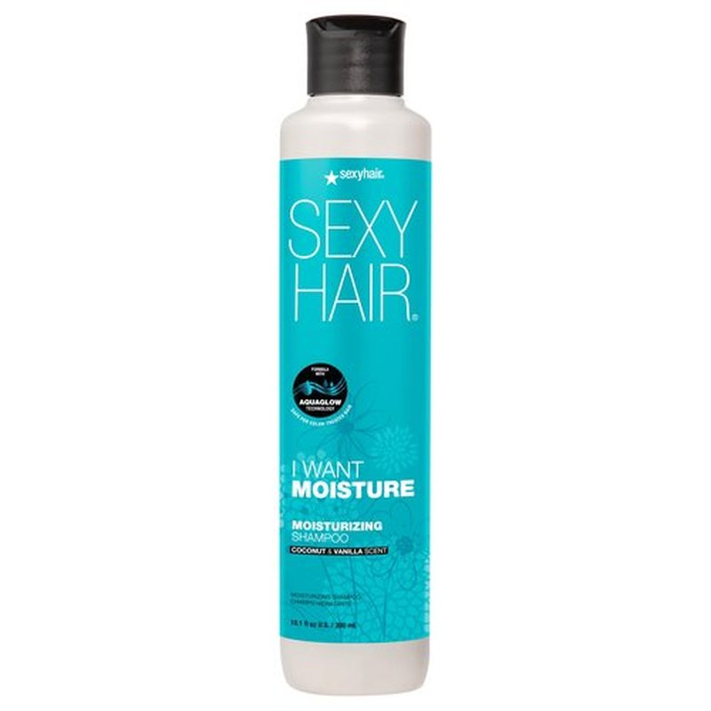 SexyHair I WANT MOISTURE Shampoo, 10.1oz| Tames Frizz | Increases Shine by 60% | All Hair Types