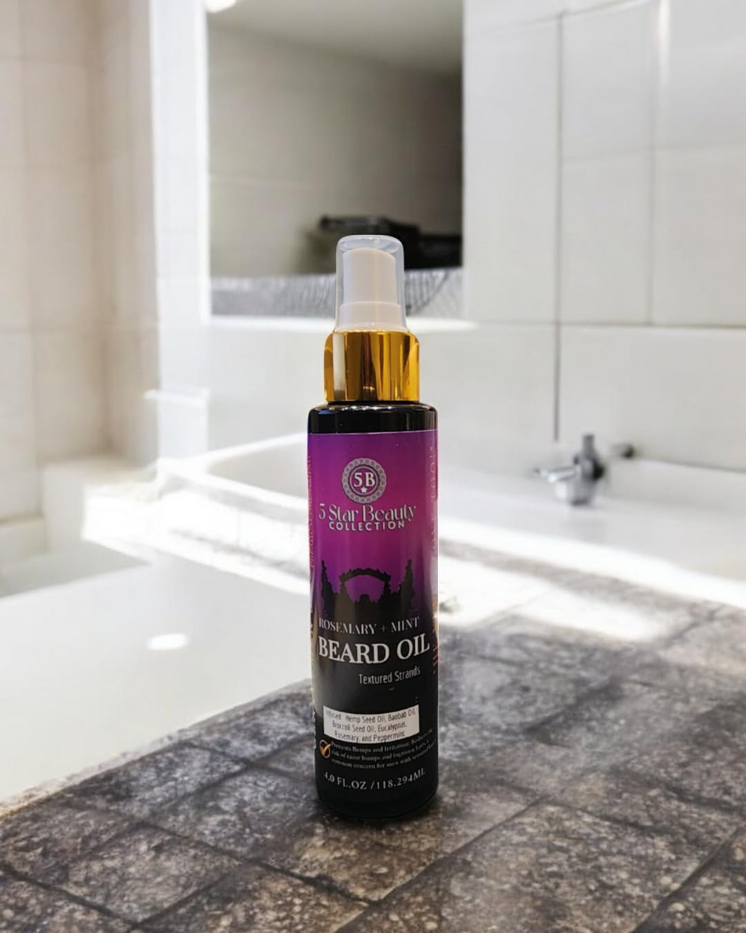 5 Star Beauty Collection: Beard oil for Men 4 oz | smoothing Beard Serum | Seals in Moisture & Adds Shine | Formulated with Non-Toxic Ingredients | Heals Cuticle