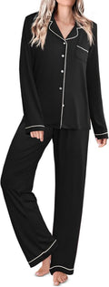 Ekouaer Women's Classic Pajama Set - Comfortable Long Sleepwear in Sizes S-XXL