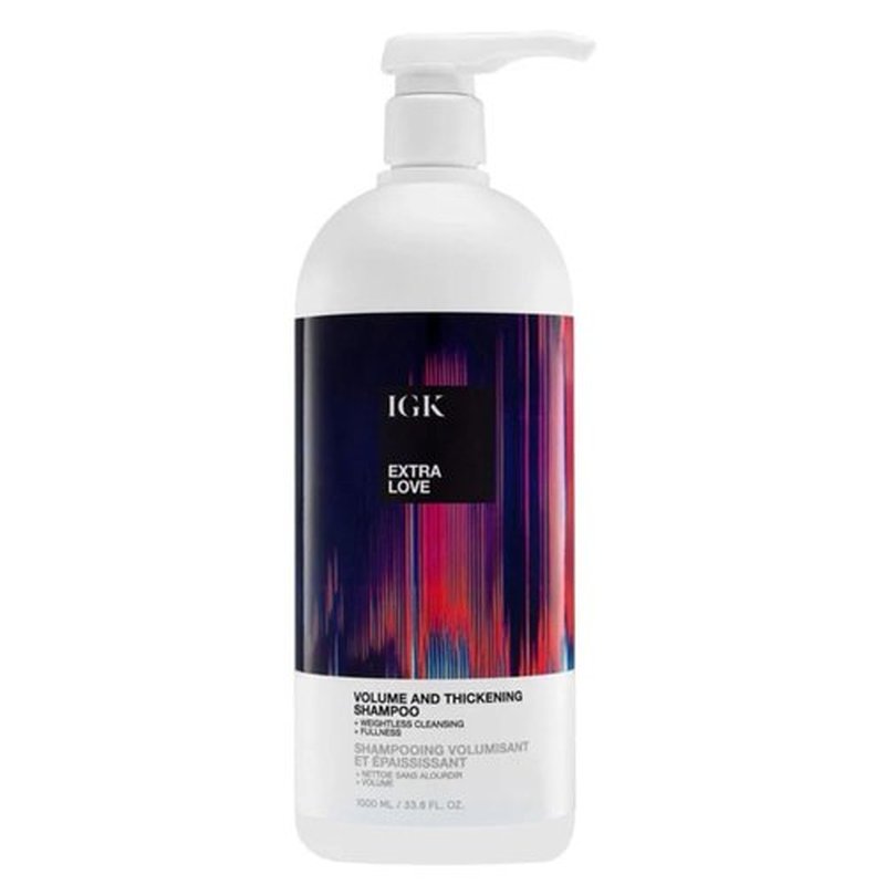 IGK EXTRA LOVE Volume & Thickening Shampoo - Hydrating Volumizing Formula for Fine Hair | 33.8 oz | Vegan & Cruelty-Free