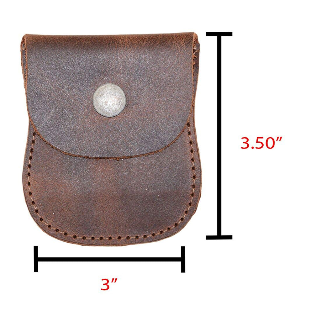 Hide & Drink, Curvy Coin Pouch, Pocket Case for Pennies, Rustic Bag, Travel Accessory, Full Grain Leather, Handmade, Bourbon Brown