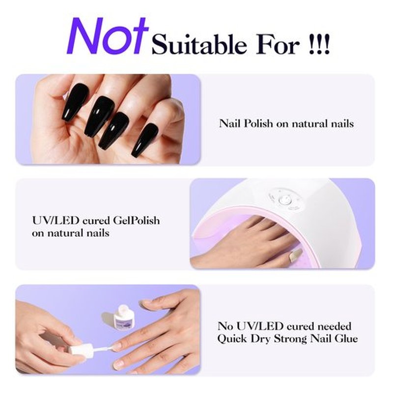 Gellen Nail Glue Remover for Press on Nails, 40ML UV Glue Remover, Non-Acetone Gentle Off for False Tips, Odorless Easy Debonder, Not for Gel Polish
