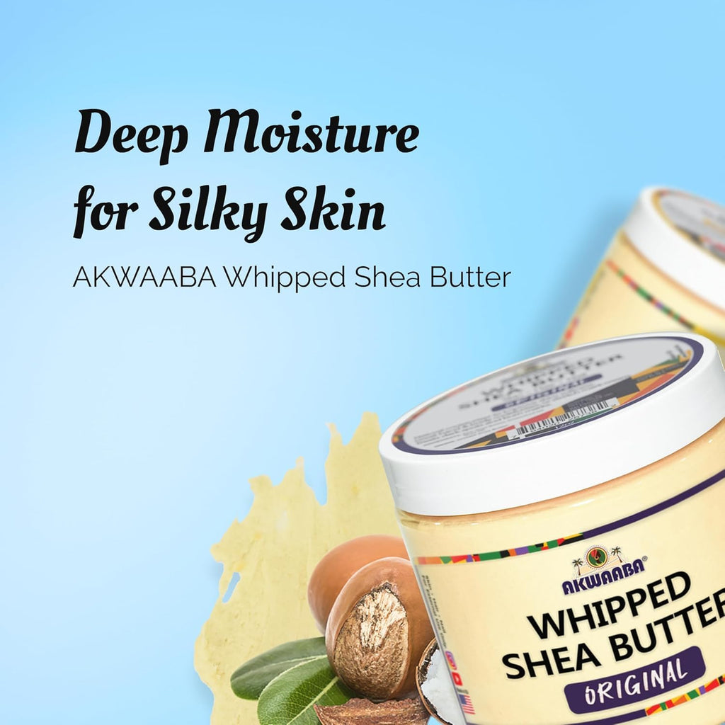 AKWAABA Whipped Shea Butter (Pink Sugar) – Nourishes & Moisturizes | Made with Shea Butter | No Dyes & Parabens | 12 oz / 340 g