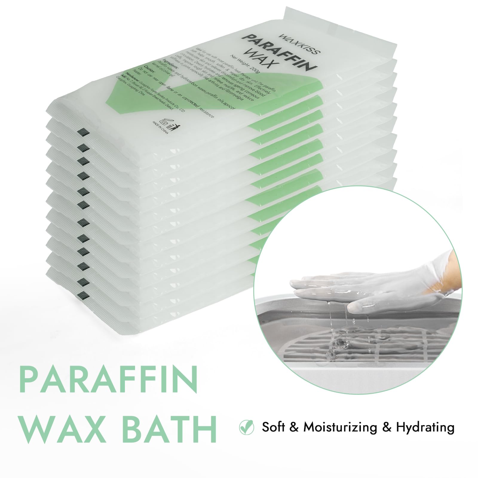 Paraffin Wax for Hand and Feet 12 Packs Unscented for Dry Skin Hydration