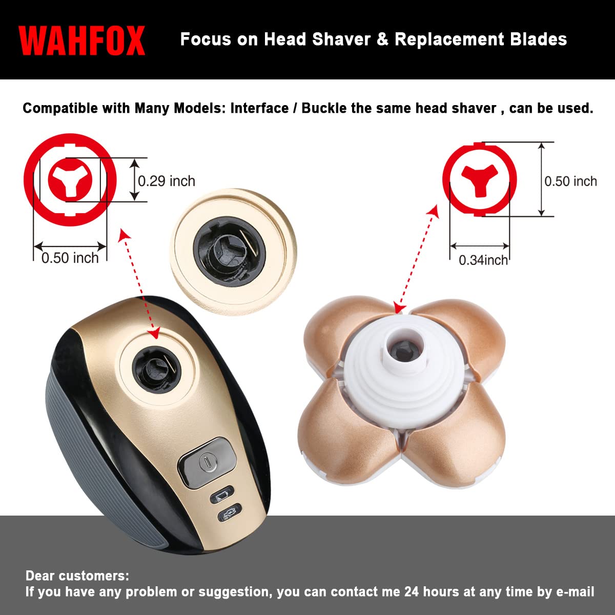Universa 5 Blades Replacement Heads for Mainstream head shaver brands, Head Shaver Replacement Blades (5 White)