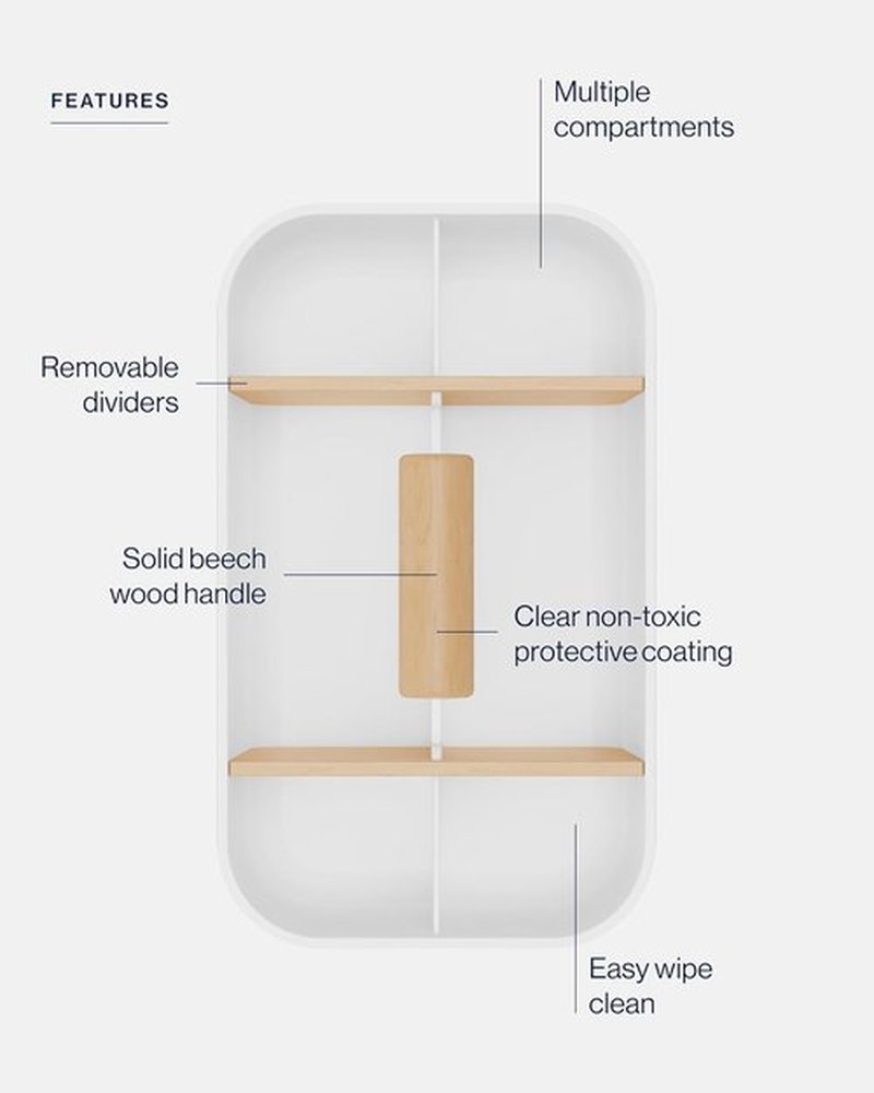 Lalo The Caddy - Versatile Multi-Purpose Storage Solution with Removable Dividers - Coconut Color