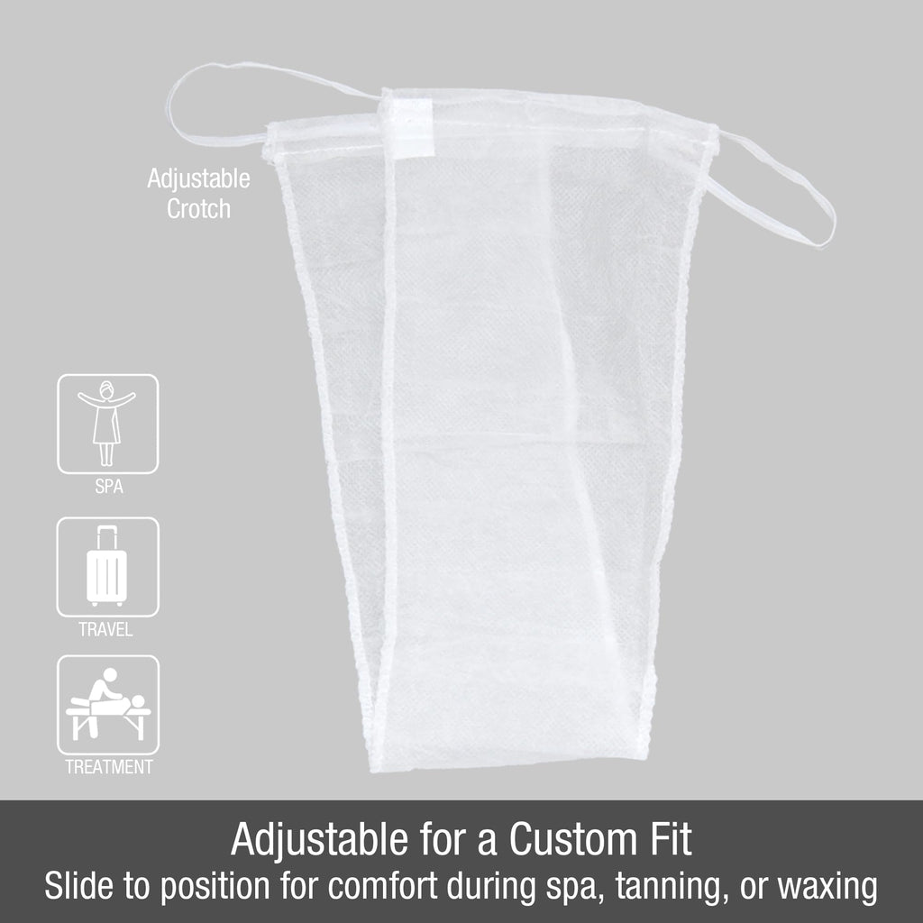 APPEARUS Disposable Spa Thong Adjustable Sliding Drawstring Fit White