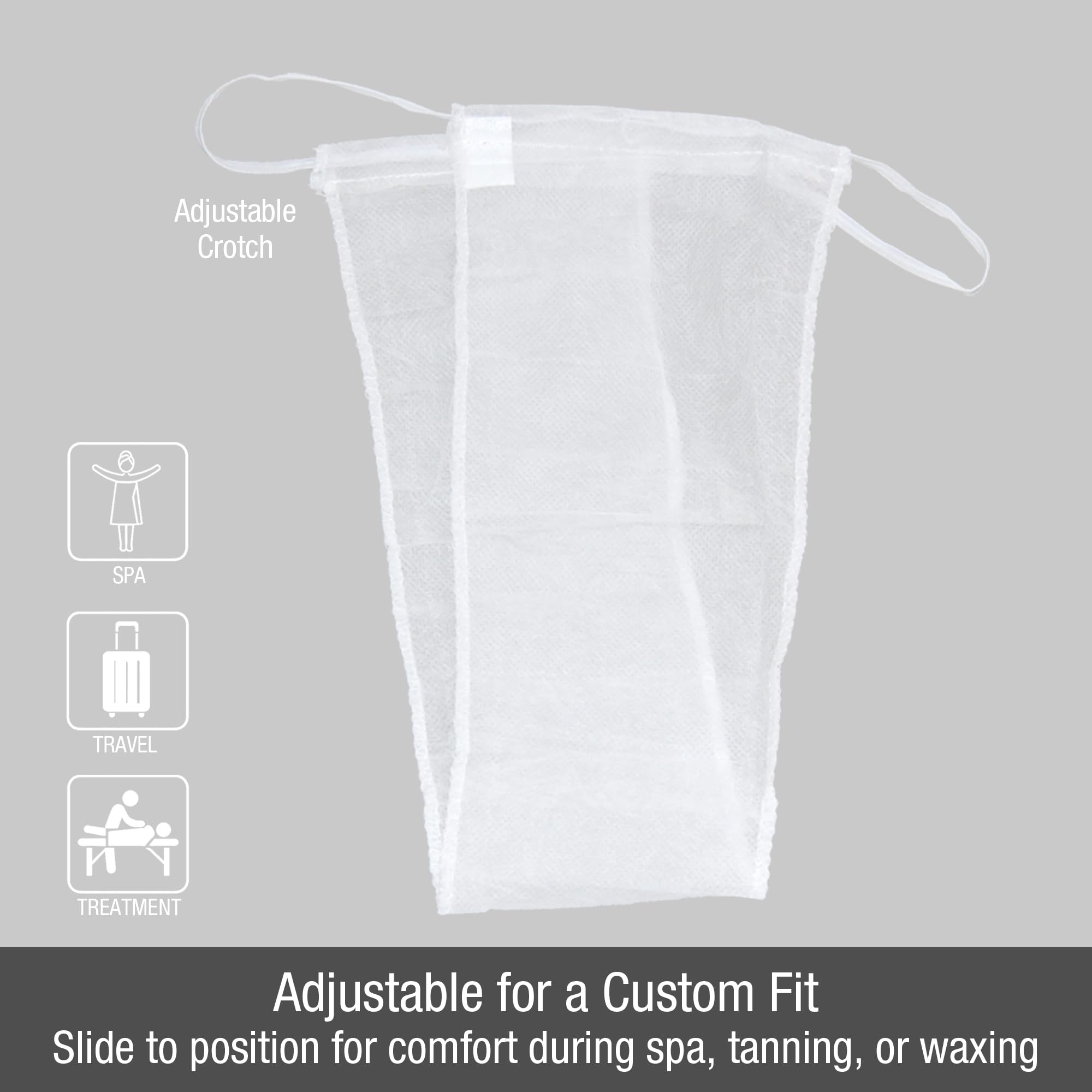 APPEARUS Disposable Spa Thong Adjustable Sliding Drawstring Fit White