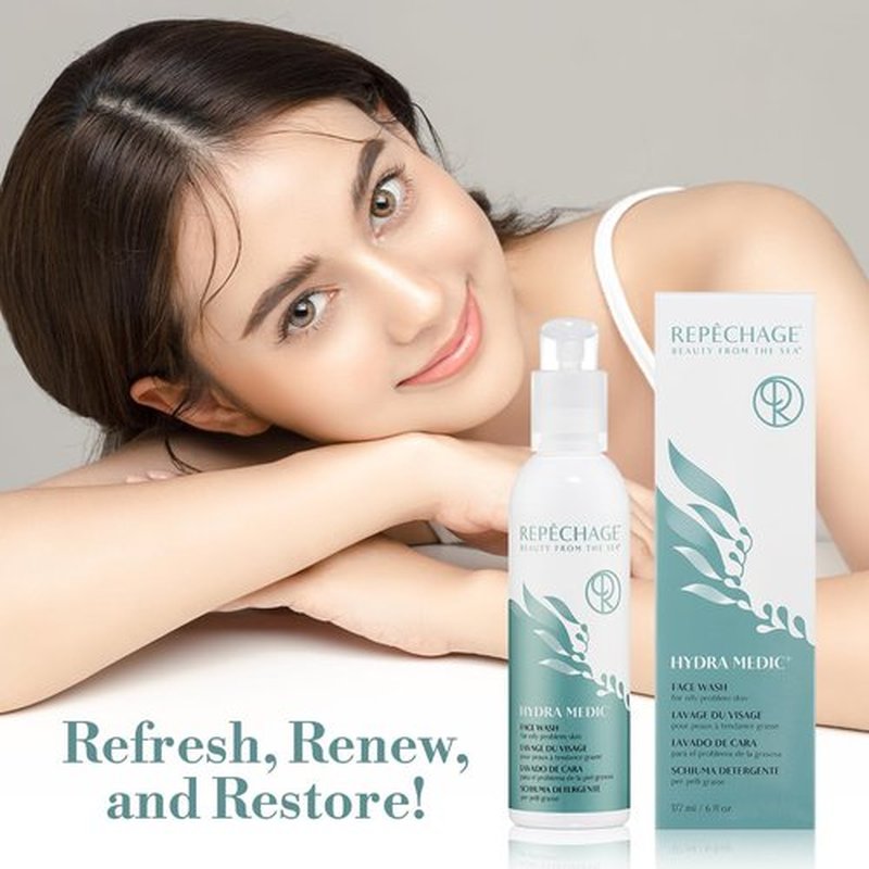 Repechage Hydra Medic Exfoliating Face Wash - Gentle Daily Foaming Cleanser for Oily Skin | 6 fl oz