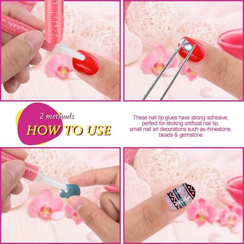 FANDAMEI 45 Pcs Nail Glue for Press Ons, 0.07 oz for Each Strong Nail Bond Glue for Nail Tips Acrylic Nails，Long-Lasting for Press On Nails