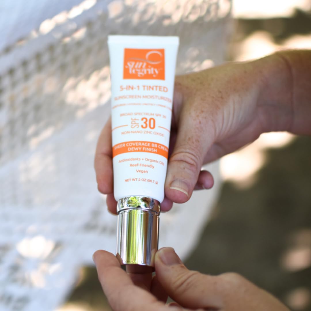 Suntegrity 5 in 1 Tinted Mineral Sunscreen for Face (SPF 30-2 oz) - Fair | BB Cream Moisturizer with Physical UVA/UVB Broad Spectrum Protection | Safe for Sensitive Skin