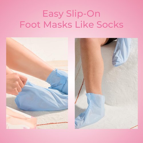 SAISZE Foot Peeling Mask, 4 Pairs Foot Peel Mask for Dry Cracked Feet, Dead Skin Callus Removal, Repair Soft Feet