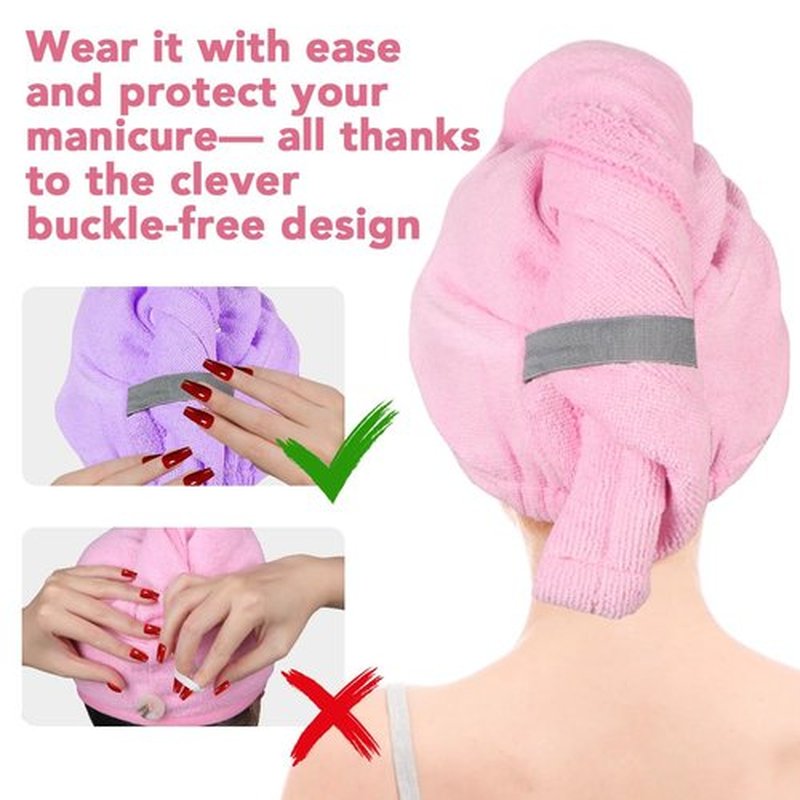 AIDEA Microfiber Hair Towel, Open Wide-End Hair Towels, Super Absorbent Hair Towel Wrap for Women, 5Pack, 31.5×18.9 inch
