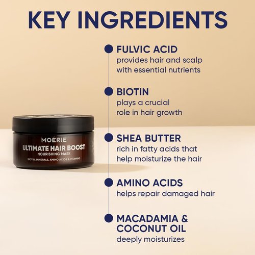 Moerie Hair Growth & Repair Mask - Vegan Formula for Thicker, Fuller Hair | Paraben & Silicone Free