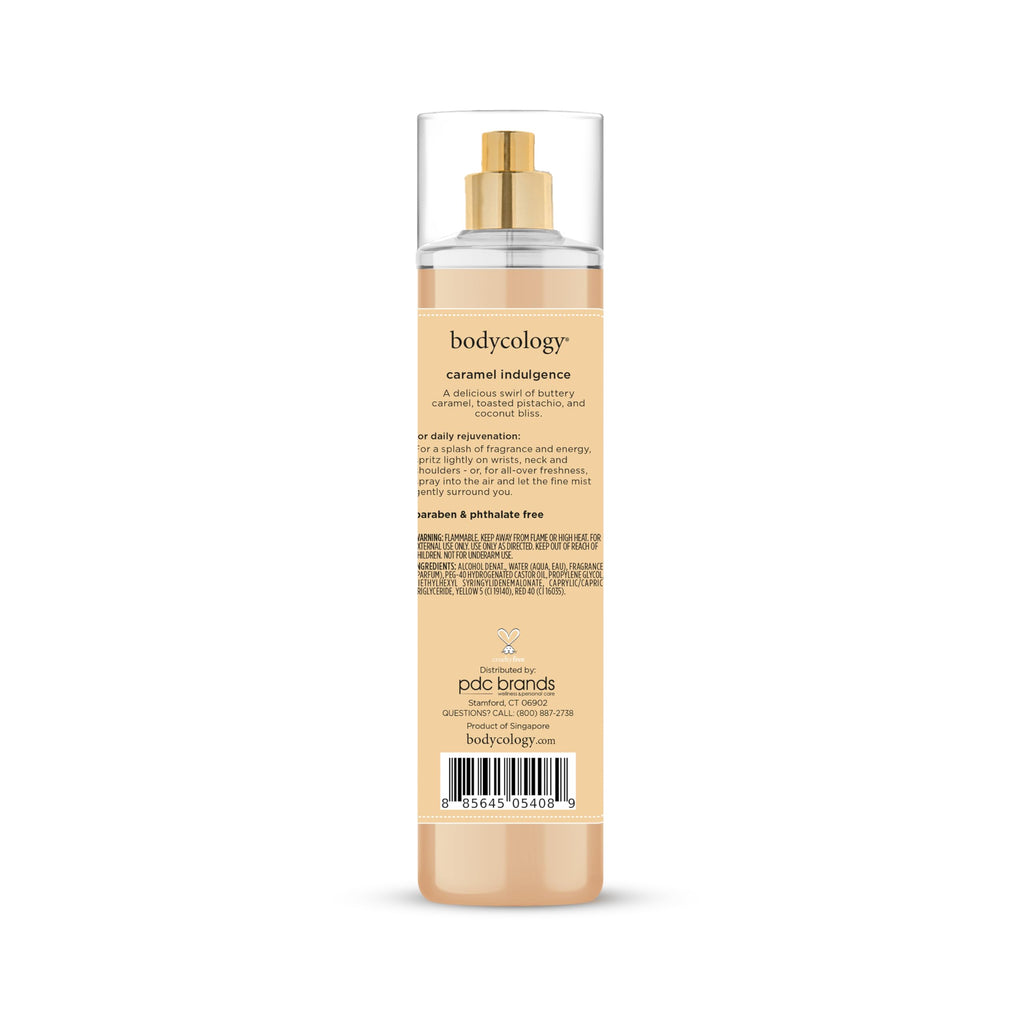 Bodycology Long-Lasting Fragrance Body Mist, Caramel Indulgence, 8 fl oz