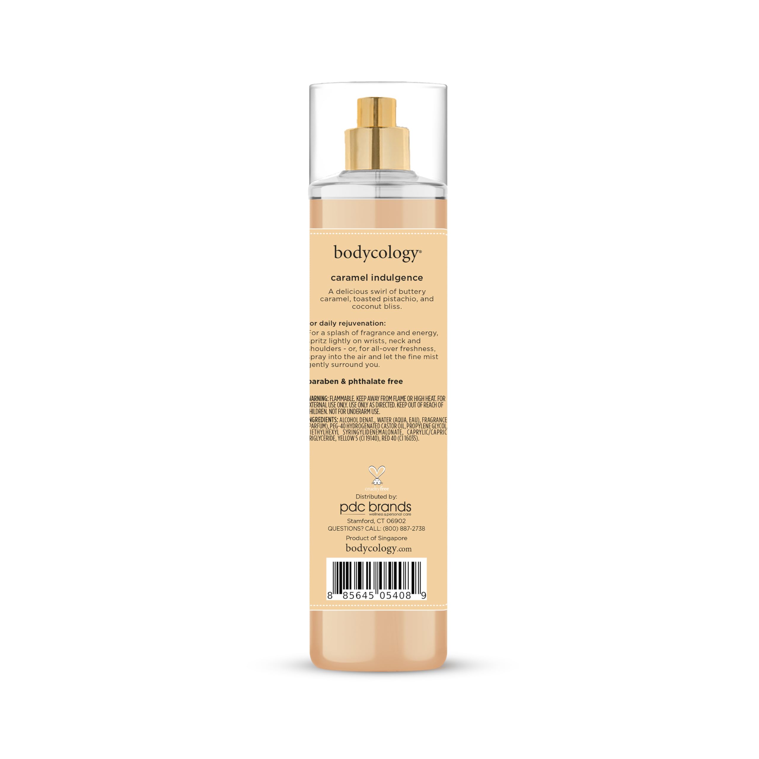 Bodycology Long-Lasting Fragrance Body Mist, Caramel Indulgence, 8 fl oz