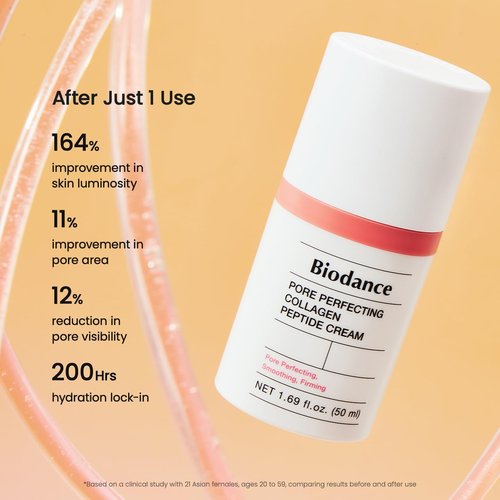 BIODANCE Pore Perfecting Collagen Peptide Cream, Hydrating, Plumping, Pore Care, Firming Facial Moisturizer, Korean Skin Care | 1.69 fl. oz.
