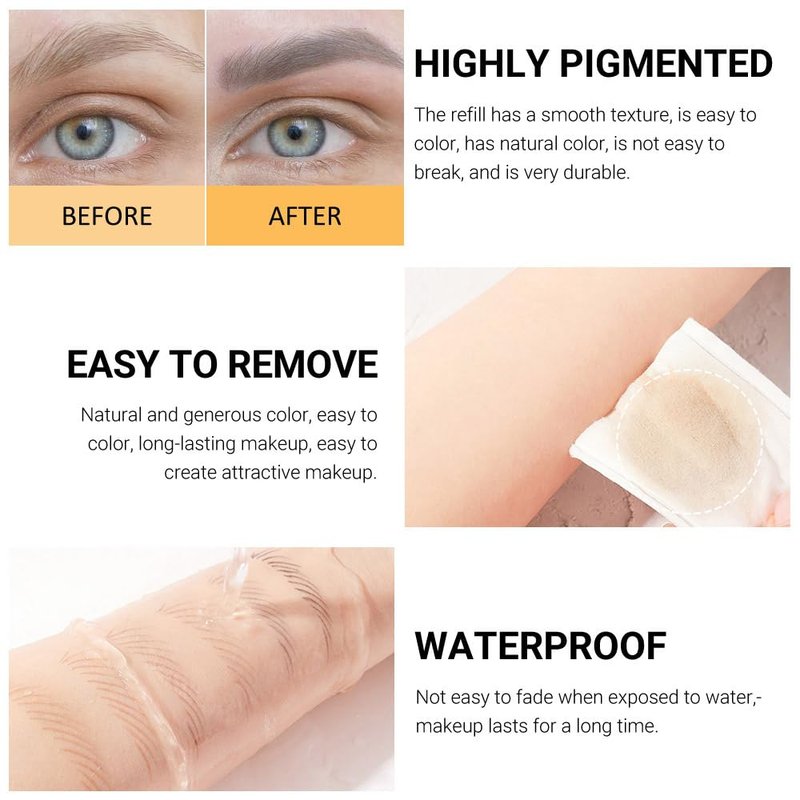WanTuoluo Eyebrow Pencils for Women, 12Pcs Hard-Core Wooden Eye Brow Eye Liner Pen for Beginner Makeup, Waterproof & Sweat-Proof (12Pcs-Black-Eyebrow Pencils)