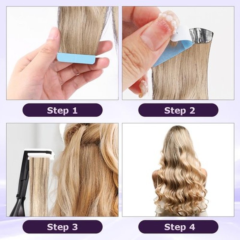 Tape in Hair Extensions Plier, Stainless Steel Flat Surface Extensions Tape Sealing Clamp Pliers Tool, Microlink Hair Extension Removal Tool Kit for Women Hair Extension Tools(Black)