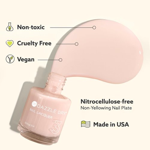 Dazzle Dry Nail Lacquer (Step 3) - Varsity Blues - A muted light denim. Full coverage cream. (0.5 fl oz)
